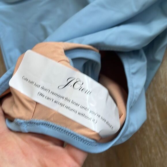 J Crew Swimsuit Size 24 V Neck One Piece Blue - Picture 5 of 7